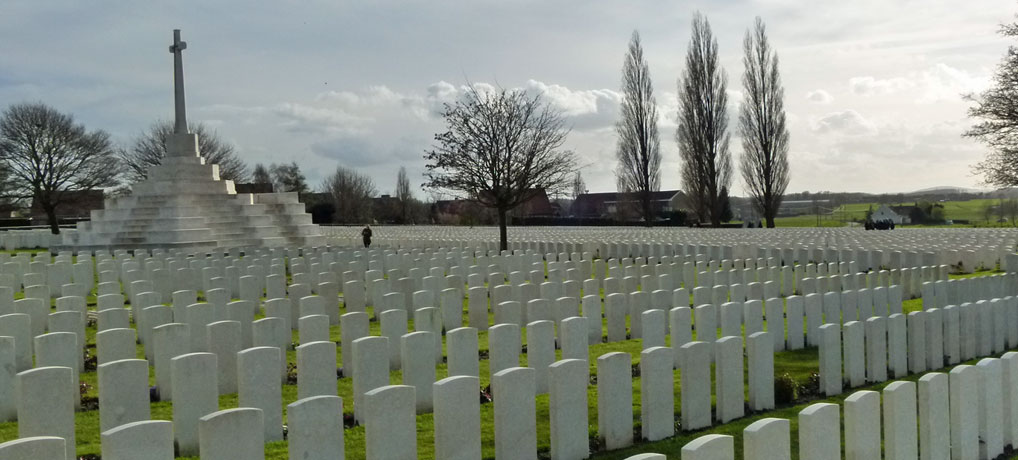 Tyne Cot Commonwealth Cemetery, Ypres, Belgium. The largest Commonwealth War Grave Cemetery in the world. Tyne Cot, CWGC, Ypres, Belgium, Modern timeline
