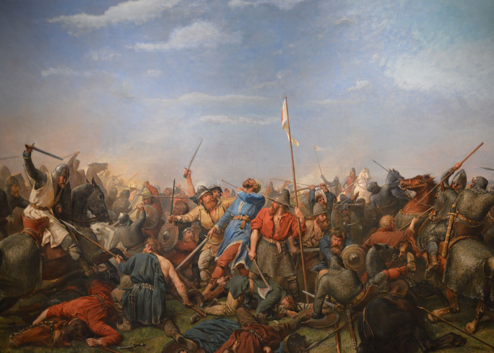 Detail from 'The Battle of Stamford Bridge' by Norwegian Peter Nicolai Arbo (1831-92). Image courtesy of Wikipedia Battle of Stamford Bridge, Peter Arbo