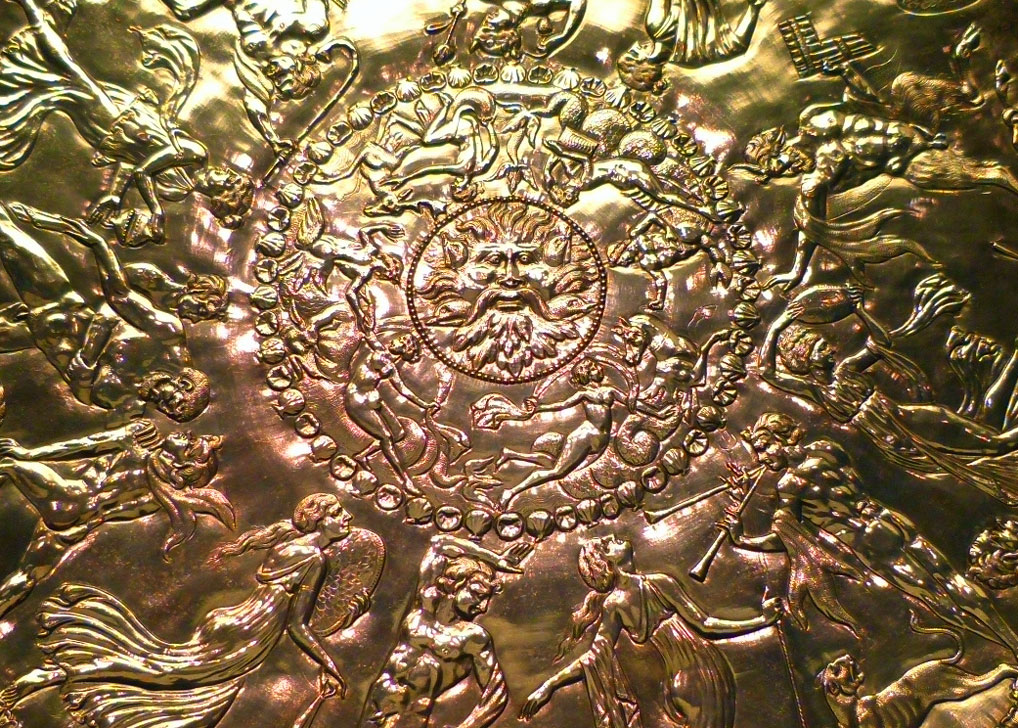Detail from part of the Mildenhall Treasure, 4th century, discovered in Suffolk in 1942 British Museum, Mildenhall Treasure, 4th century, discovered in Suffolk in 1942