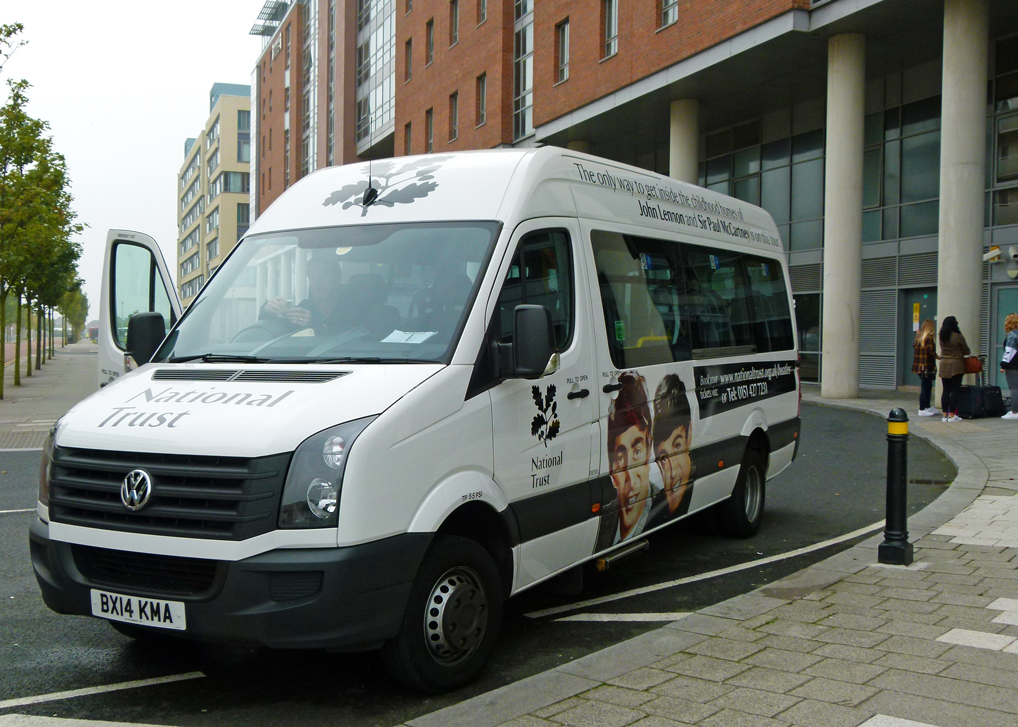 The trusty minibus. Beatles images are everywhere in Liverpool. Tour, Mendips, Forthlin Road, Beatles childhood homes