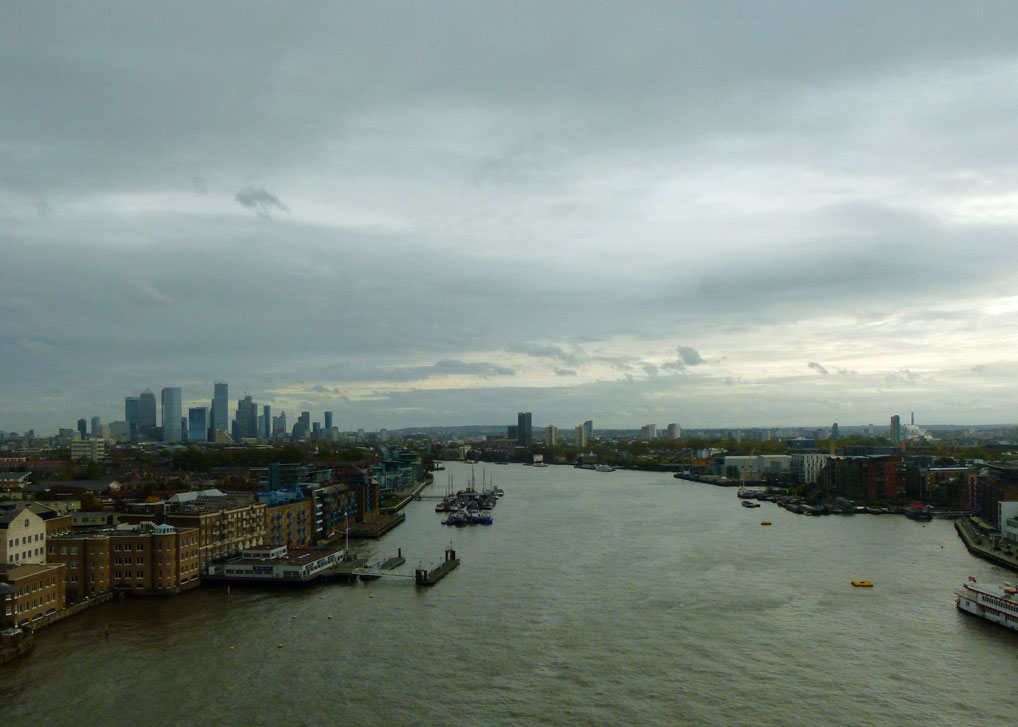 The view looking east, toward Canary Wharf View of Canary Wharf