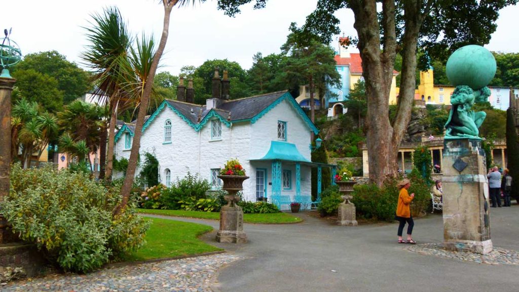 Portmeirion with a 19th century bronze sculpture of Atlas