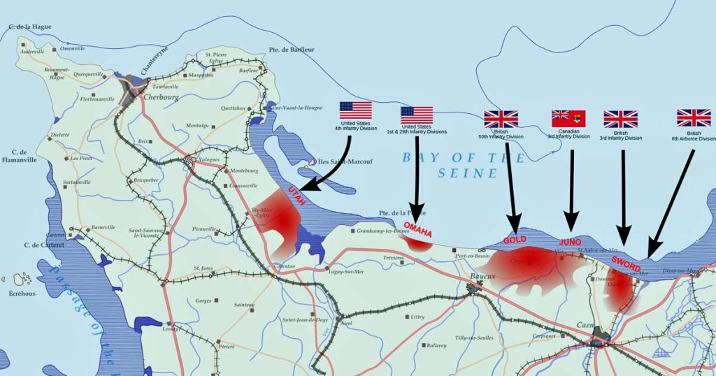 Map of D-Day Landings