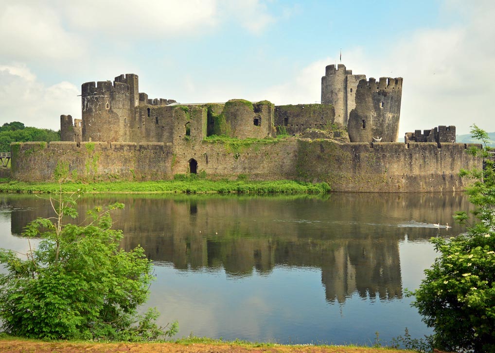 Caerphilly Castle, the largest castle in Wales