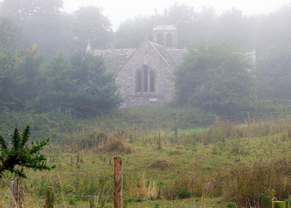 Through the mist - St Mary the Virgin, Tyneham